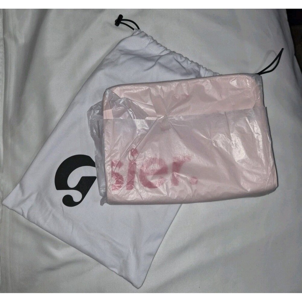Glossier Pink Beauty Makeup Organizer Bag with Original Dust Bag